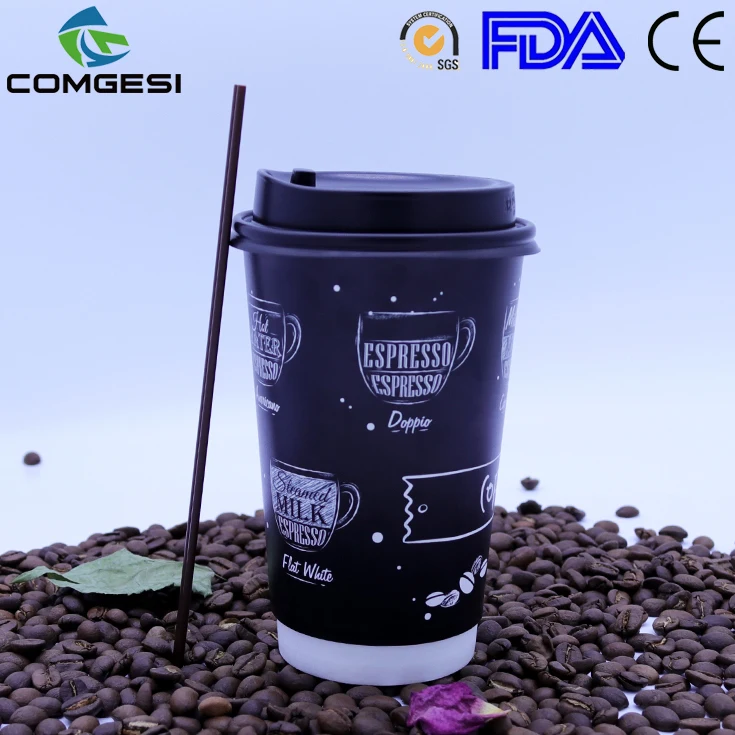 personalised black coffee cups takeaway_cardboard cups with cover_paper cups with cover