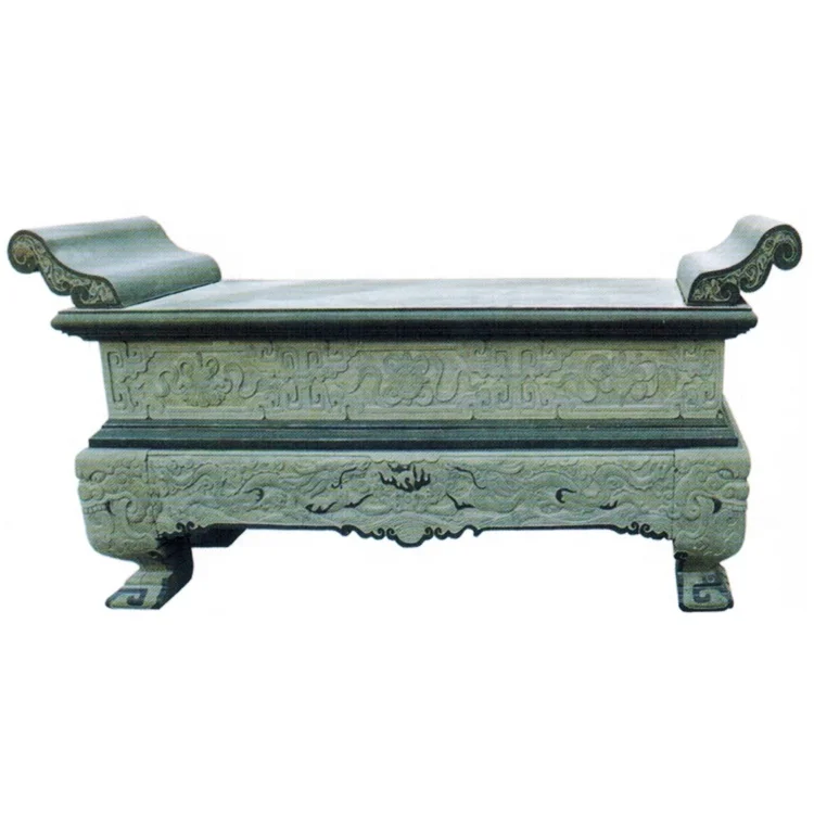 Wholesale Temple Ancestral Hall Stone Carved Desk Buddhist Tribute Altar God Long Table With Lotus Animal Relief Sculptures