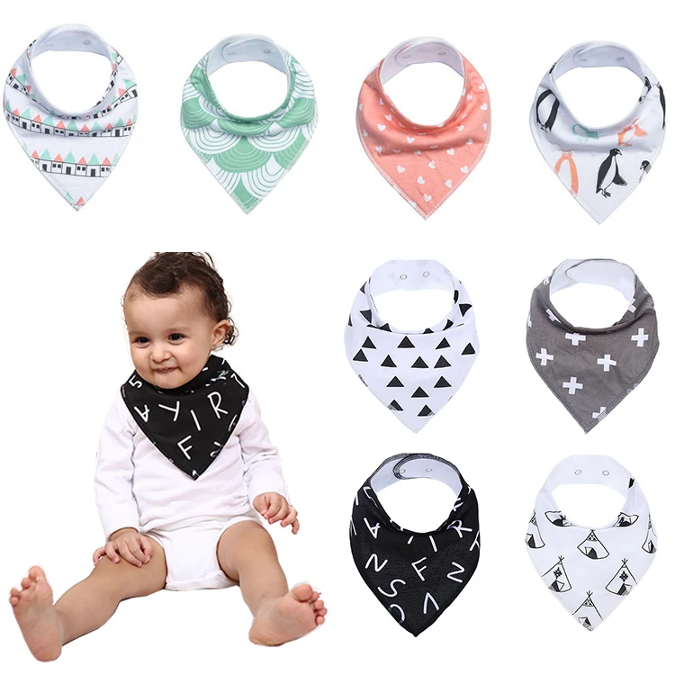 Хлопковые детские банданы, Слюнявчики с прорезывателем, треугольные детские нагрудники для младенцев, Белые Простые, детские нагрудники, упаковка
