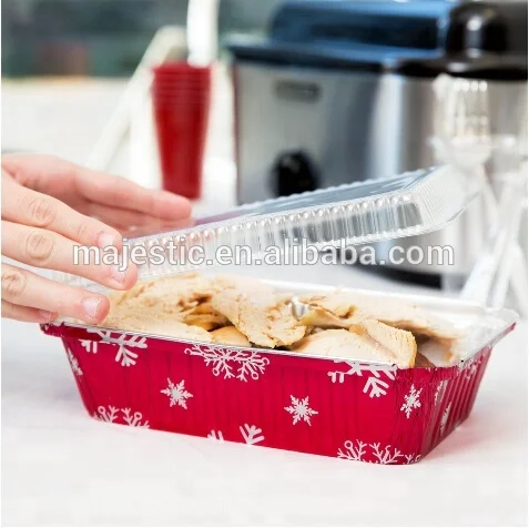 Colorful Aluminum foil container with lid