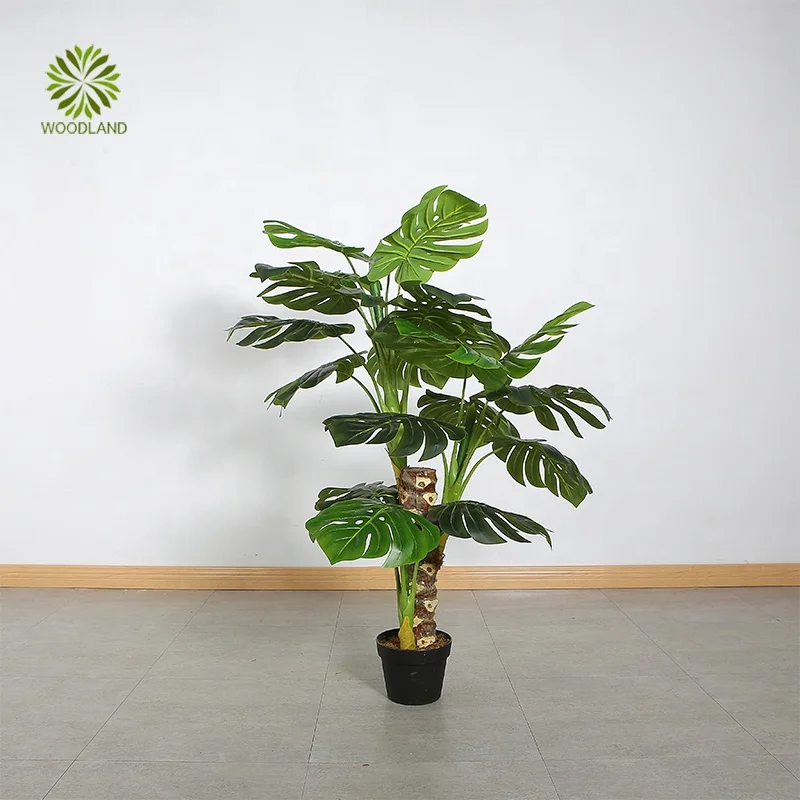 125cm artificial monsteras deliciosa bonsai hotel clothing store mall bar office window decoration plastic green plant potted