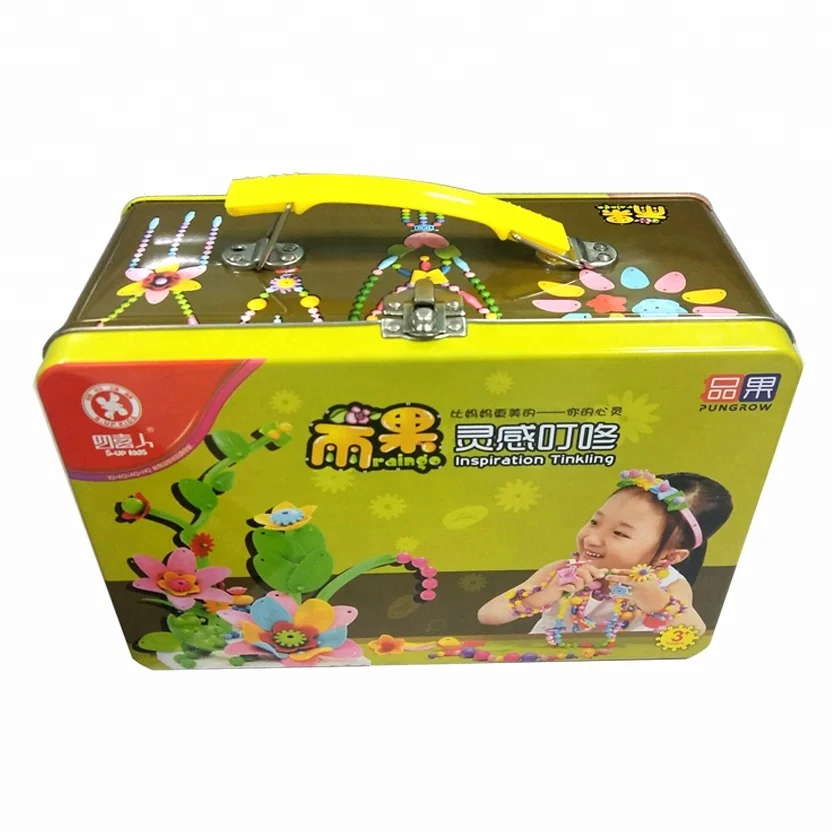 tin box with handle and lock for food packaging tin can