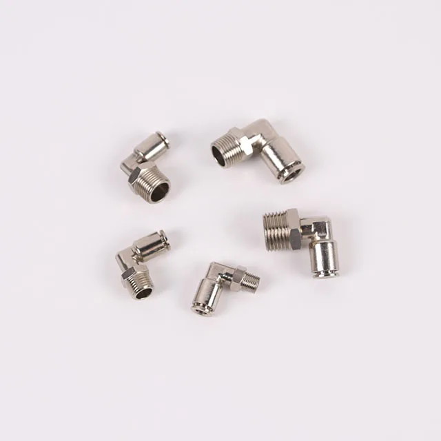 High quality Nickel plated Brass push in fitting Type L Fast Interpolation pneumatic fitting