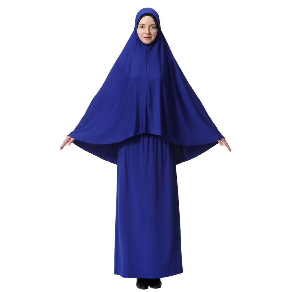 Two piece set  Khimar and skirt hijab Abaya fashion islamic jilbab prayer hijab Muslim long Dress Jellaba