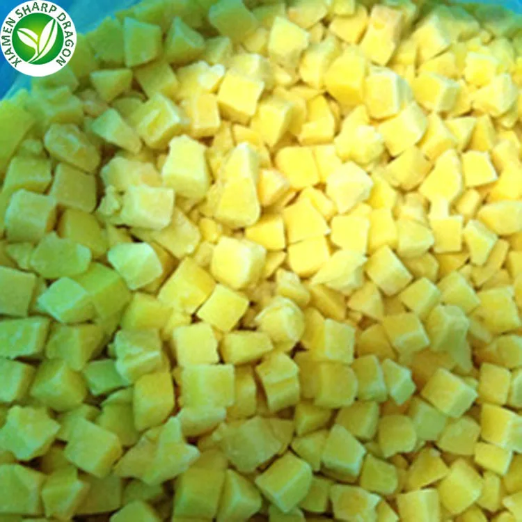  Экспорт желтых фруктов с кубиками iqf замороженный желтый персик для продажи