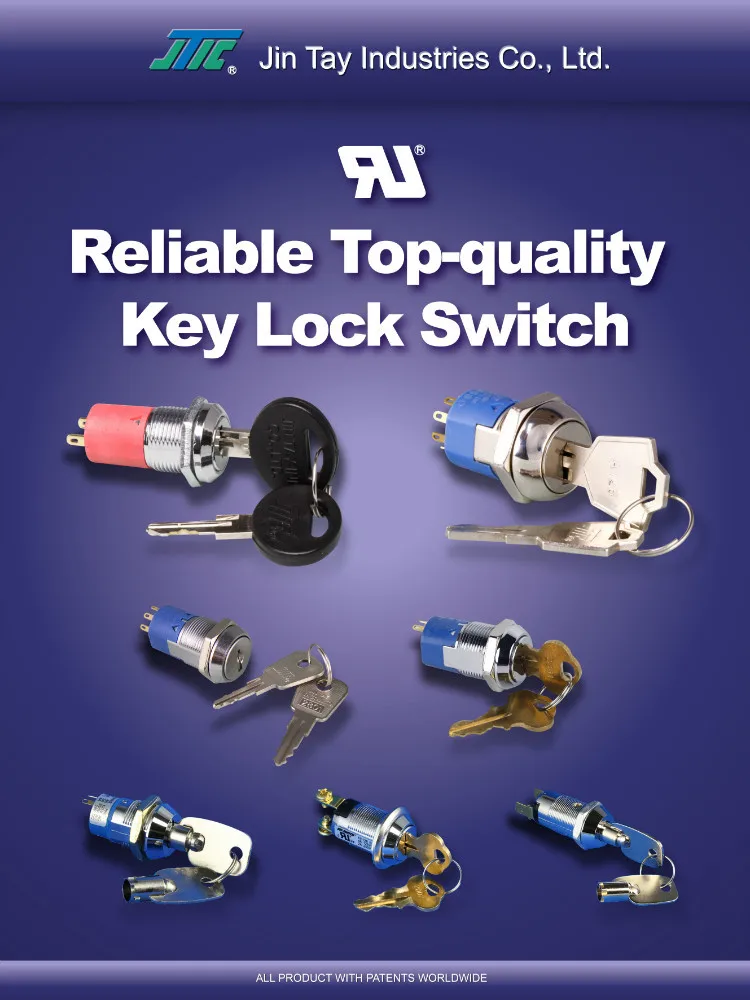 
19mm large full size electrical SP or DP key switch lock 