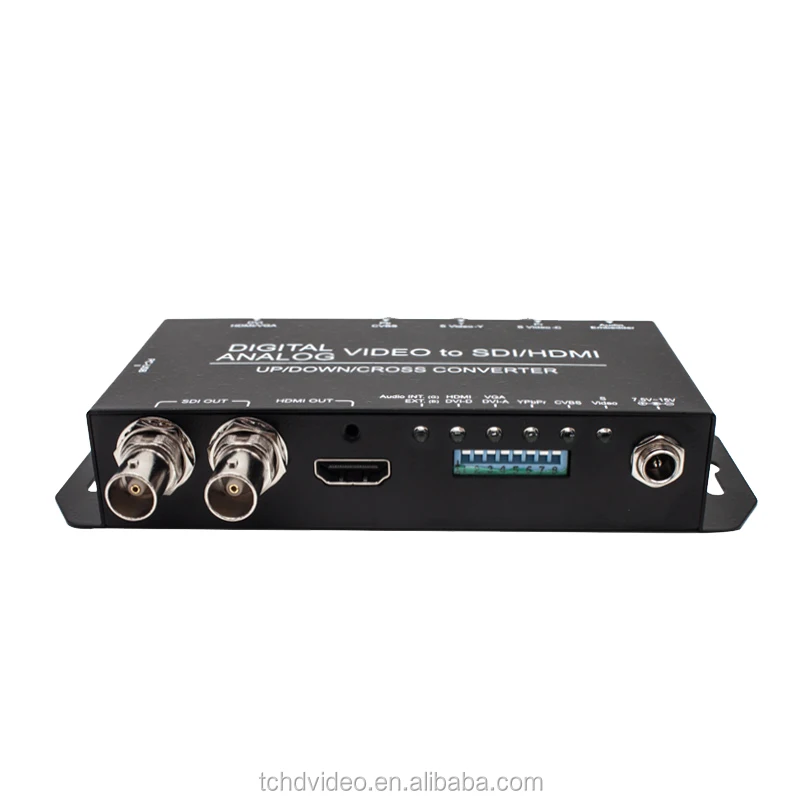 multi format digital to analog  DVI VGA Composite Component signal  to SDI HDMI scaling video converter