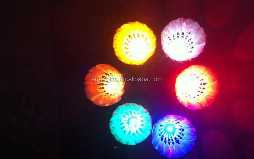 PU Cock flashing lighted badminton Shining Duck Feather Shuttlecock
