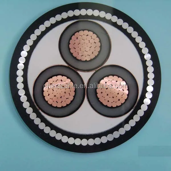 
HV 26/35kV COPPER CONDUCTOR XLPE INSULATED STEEL WIRE ARMORED CABLE 