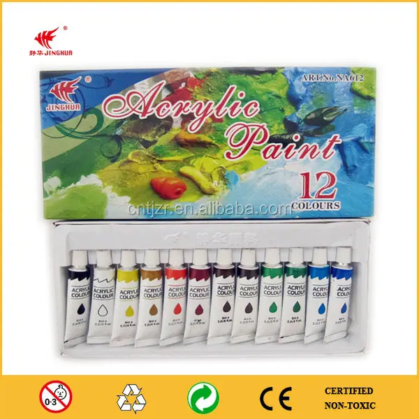 12colors acrylic paint sets for children with aluminum tube