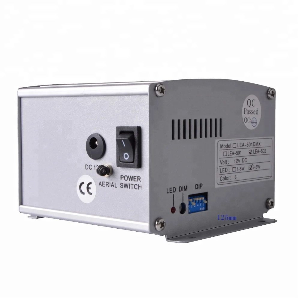 LEA-502 10W Dual Port Fibre Optic Light Engine With 6 Color Wheel Dim Remote Controller Endcap Fiber Adaptors 12v Transformer