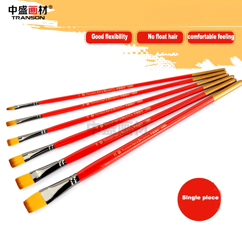 Artist Brush With Nylon Hair/ Painting Brush With Flat Head