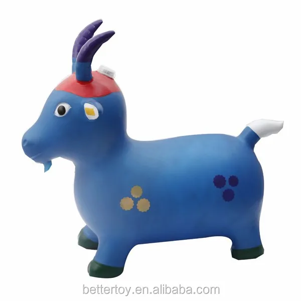 jumping animals colorful hand painting music plastic inflatable farm animal goat toy with music