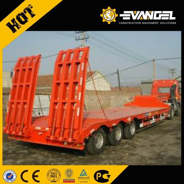 Heavy duty hydraulic 3 axles low bed semi-trailer/head truck trailer 40 tons
