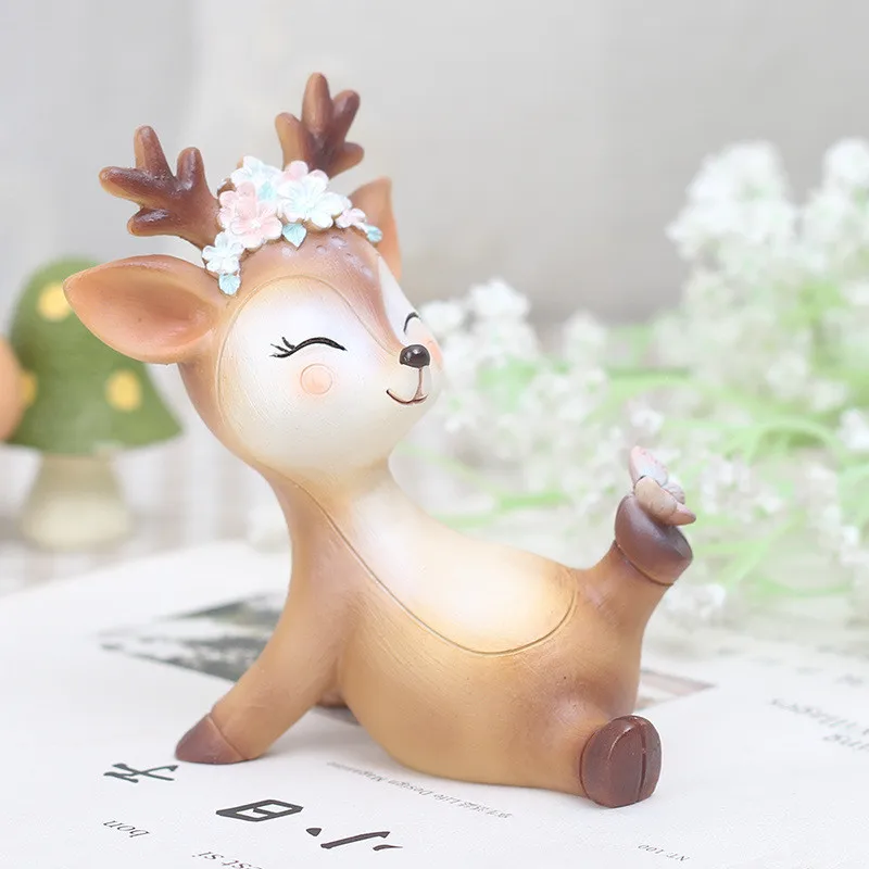 Artificial  kid toy mini sika deer resin crafts online shopping figurine for home decoration