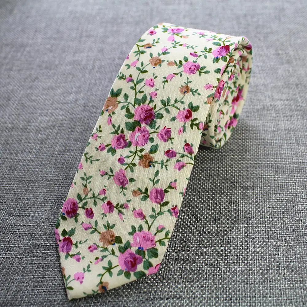 
Business Men Cotton Tie Floral Printing Necktie Suit Wedding 