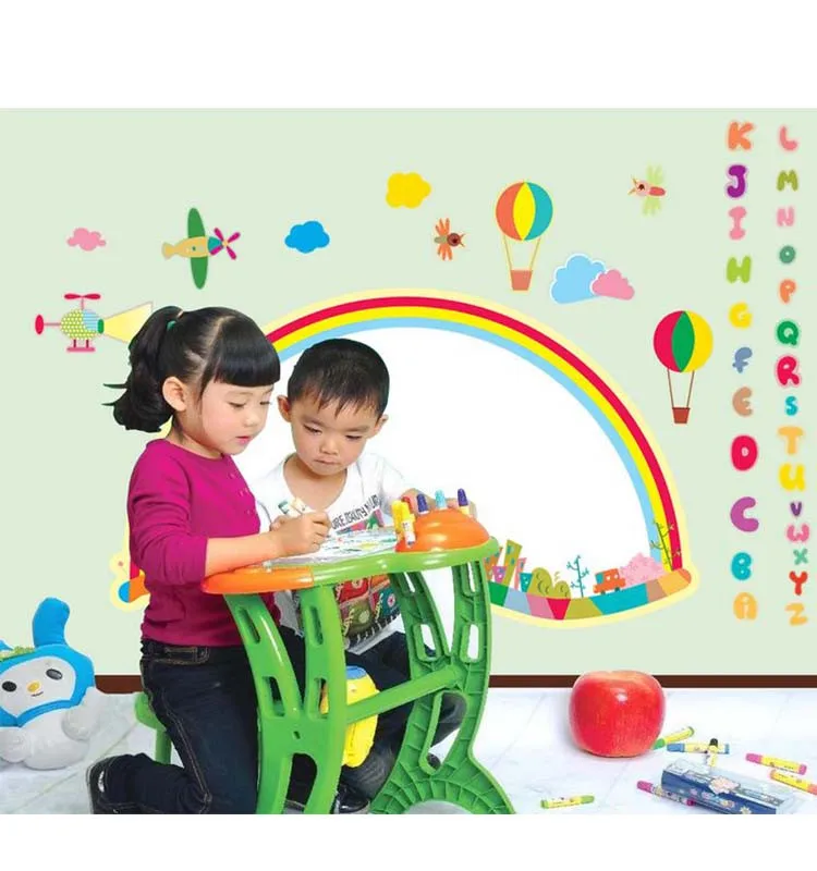 Kindergarten wall sticker colourful rainbow wall decal vinyl sticker