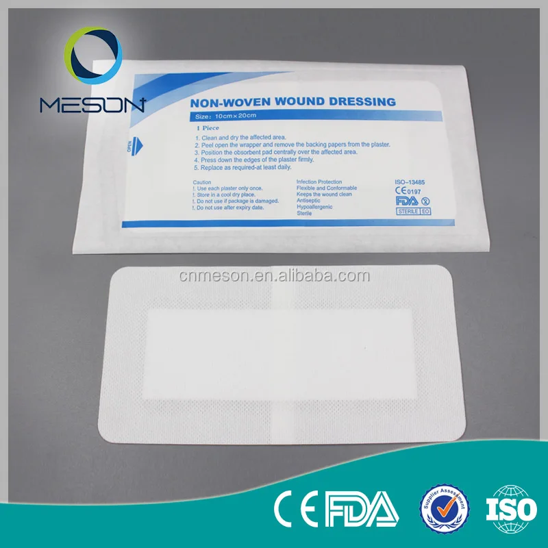 medical sterile nonwoven absorbent surgical adhesive plaster wound dressing pad