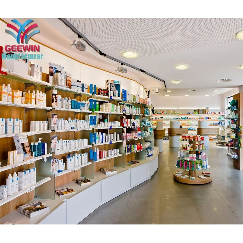 Hot Sale Modern Pharmacy Store Furniture Pharmacy Shelf And Shelves