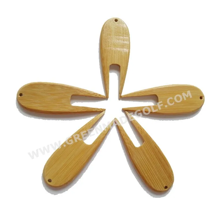 Bamboo Golf Divot Repair Tool, natural bamboo pitchfork wholesale