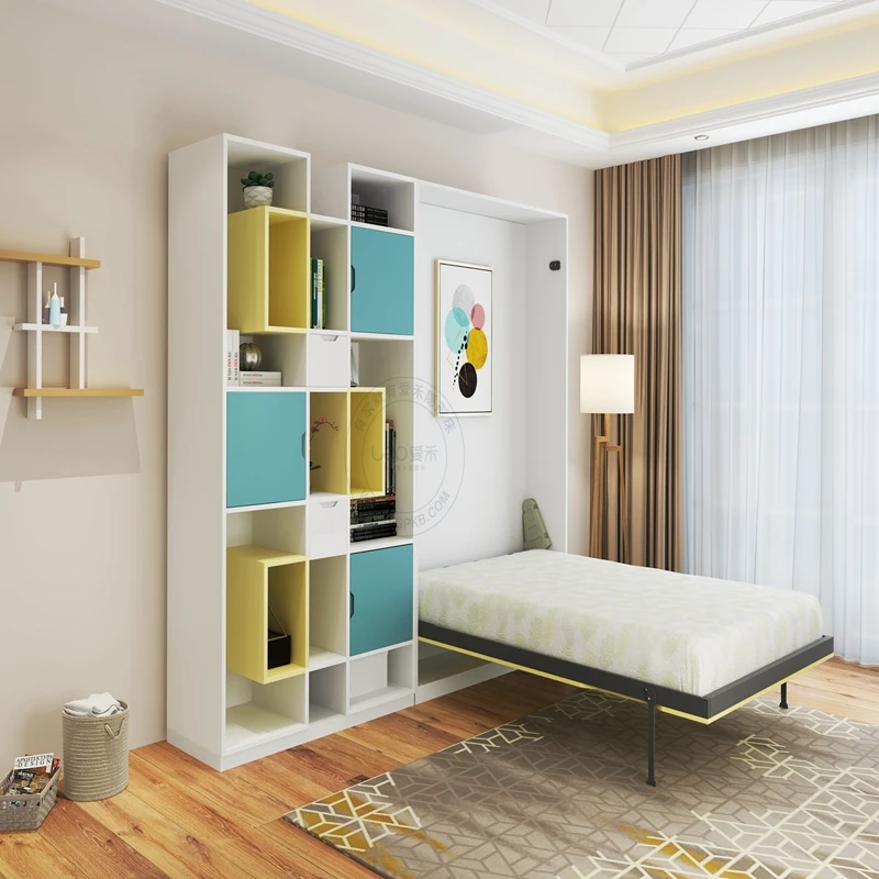 New design free stand wall beds modern high gloss vertical murphy bed with adjustable feet