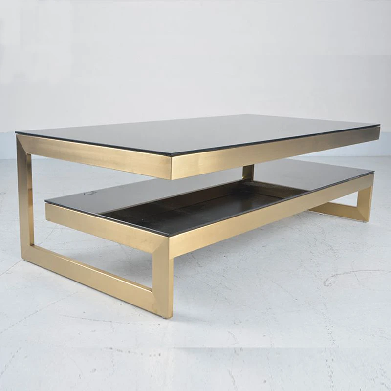 Кофейный столик новая модель из нержавеющей стали квадратный стеклянный журнальный обеденный стол