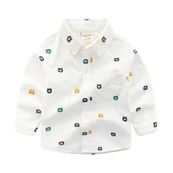 Boys Long Sleeve Inc Little Bear Full Of Oxford Spinning Collar Shirtkids Shirt With Ru Online Wholesale Shop