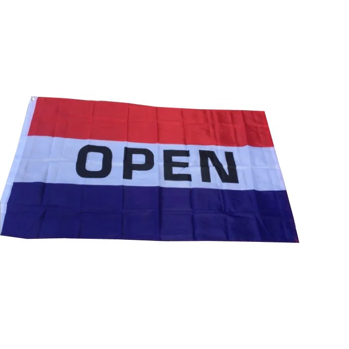
OPEN Flag Red White Blue Store Banner Advertising Pennant Business USA Sign 3x5 