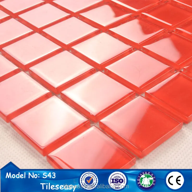 China factory red mosaic glass tile