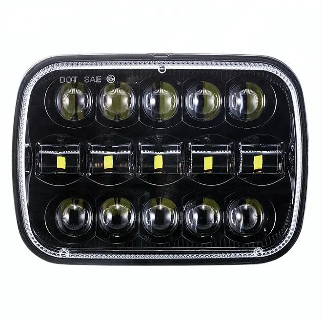 Pair Headlight Rectangular Led Light Conversion Kit 5x7 in. Pickup Semi Truck Lights