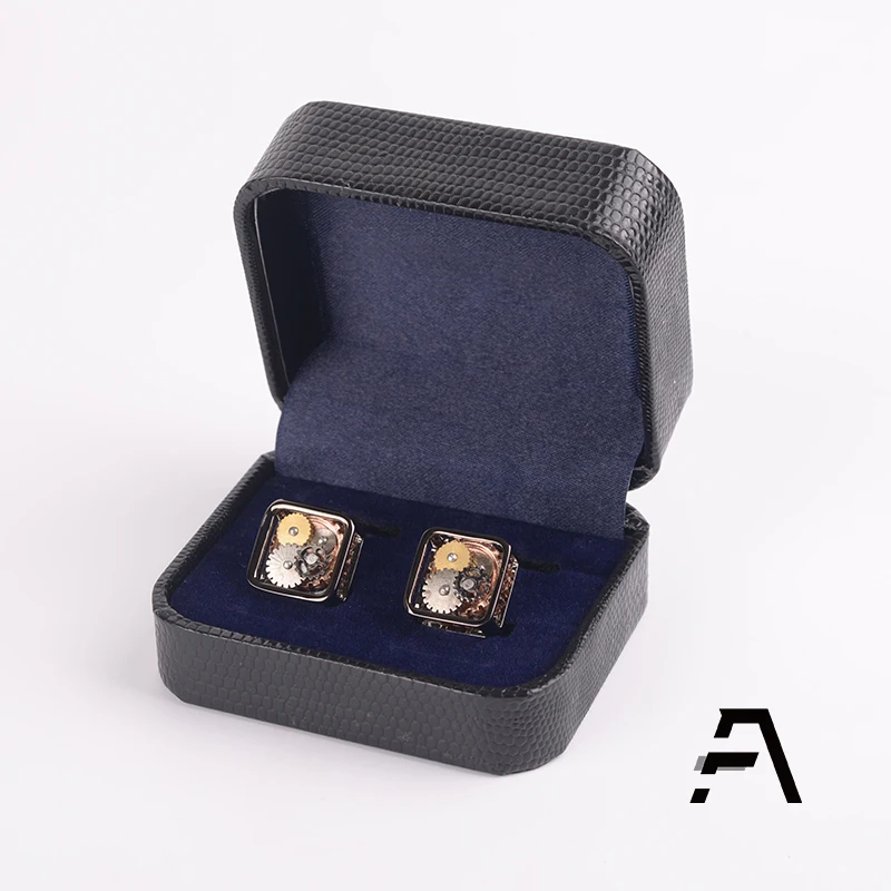 Stainless Steel Wheel Gear Metal Steampunk Cufflinks