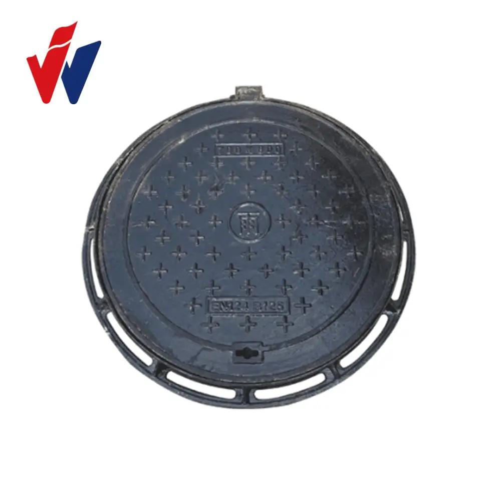 Hot Sale drainage sewerage cast iron ductile iron manhole cover black bitumen coated