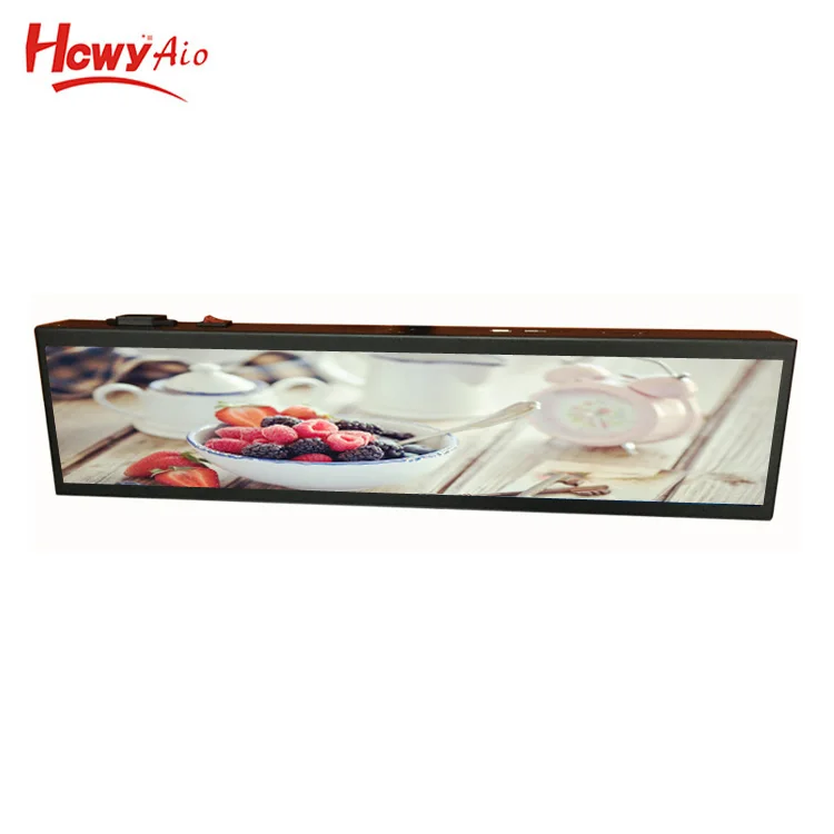 Wall Mounted Touch Android Tablet 9' Inch 1280*400 Screen Stretched Bar TFT Lcd Display Monitor With Metal Case