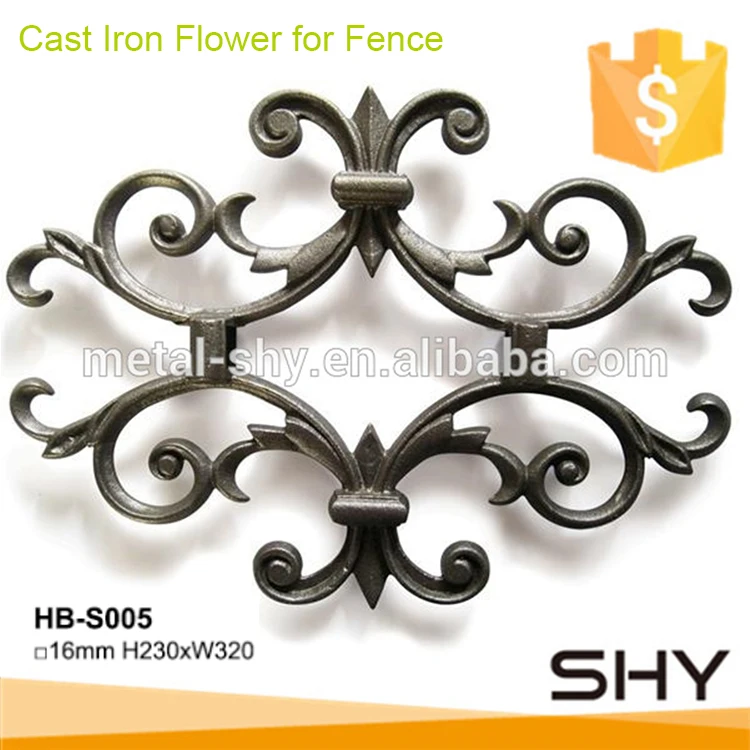 Decorative wrought iron flower leaves metal for wall gate fence