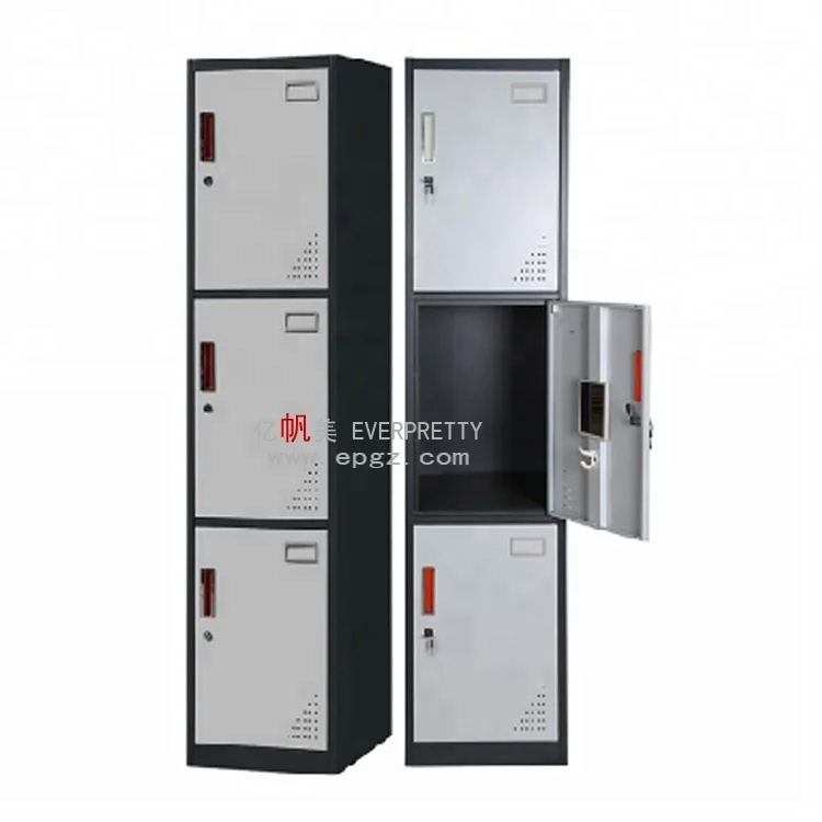 Cheap Price Metal Clothing Storage Gym Cabinet Locker 3 Door Metal Wardrobes