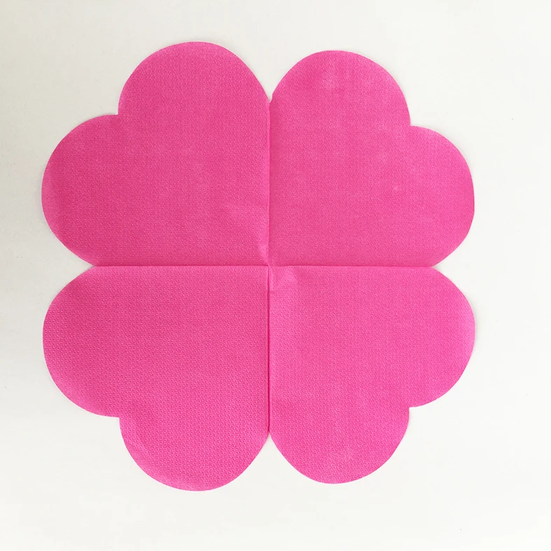Die Cut Heart Shaped Printed Paper Napkins For Romantic Party