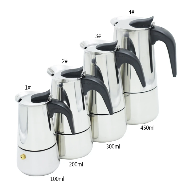 High Quality Espresso Coffee Maker Stainless Steel Moka Pot Extractor Percolator Stove Home Kichen Appliance Coffee Maker