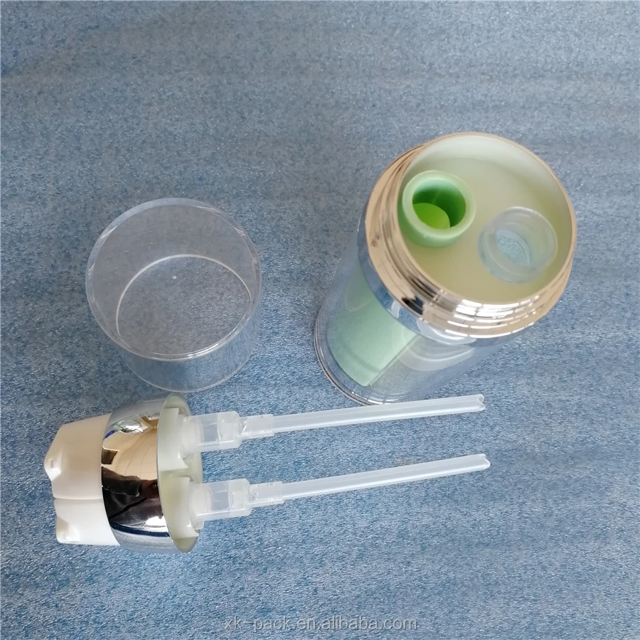 dual chamber acrylic lotion bottle 30ml 50ml 100ml cosmetic container