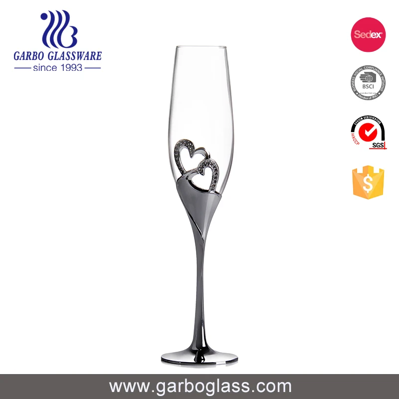Factory price luxury drinking red wine glass goblet champagne gift hot lead-free crystal glass stemware with diamond stem