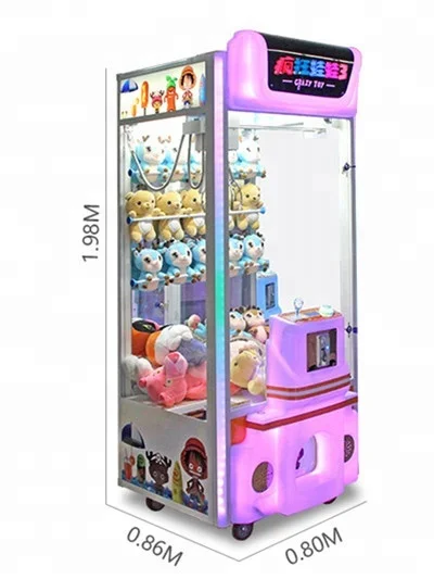 Newest style kids min toy crane claw game machine pusher arcade vending games machine for game center