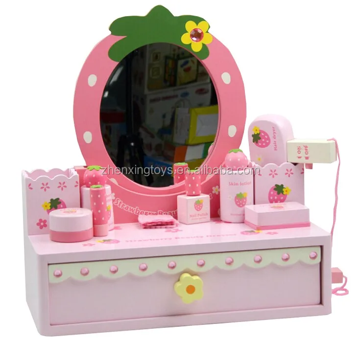 
Strawberry design wooden kids mini vanity children dressing table 