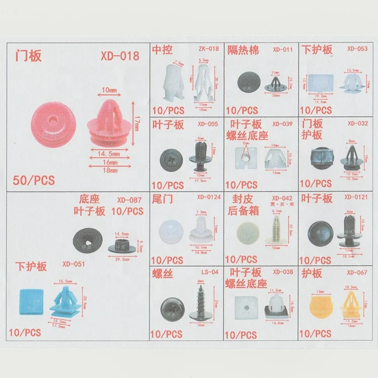 Крепление/зажимы/пластиковые винты для KIA Cadenza/Forte/Cerato/Niro/Optima/Picanto/Rio/Sorento/Soul/Sportage/Stinger/Stonic/Venga