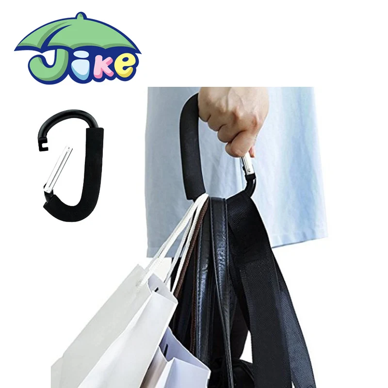 
high quality aluminium universal baby stroller hook Mommy Hook carabiner bulk multi-purpose buggy hook 