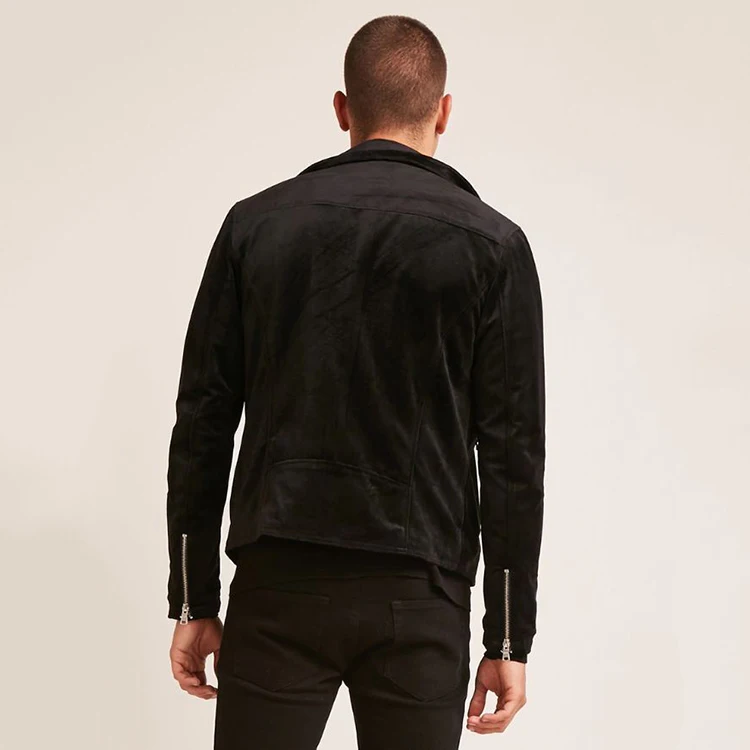 Wholesale fashion custom mens leather suede biker jacket