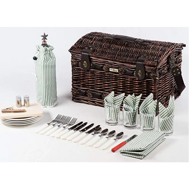 
Wholesale popular wicker picnic basket set for 4 persons 