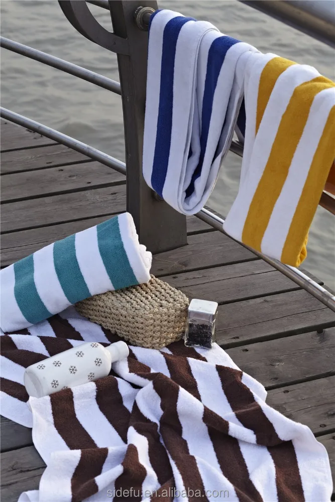 Customized Luxury 100% Cotton Stripe Beach Towel