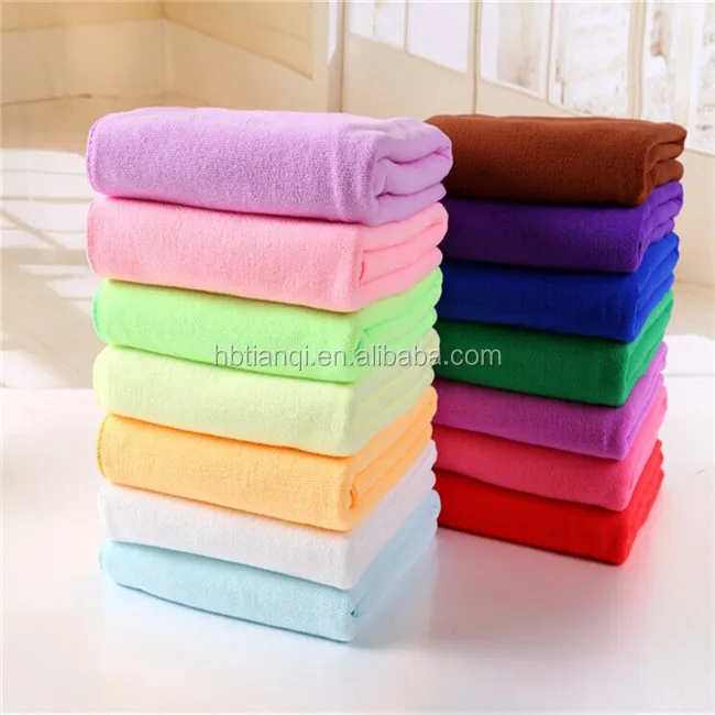 Tianqi best quality 100% microfiber plain colored towel
