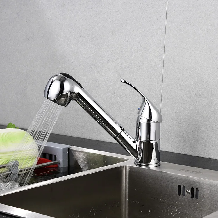 Low Price Classic Pull-Out Flexible Kitchen Sink Brass Faucet