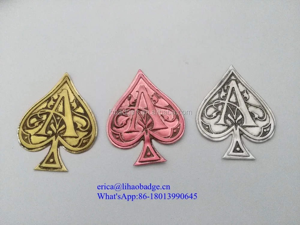 Personalize ace of spades champagne label for wine bottle, metal bottle label