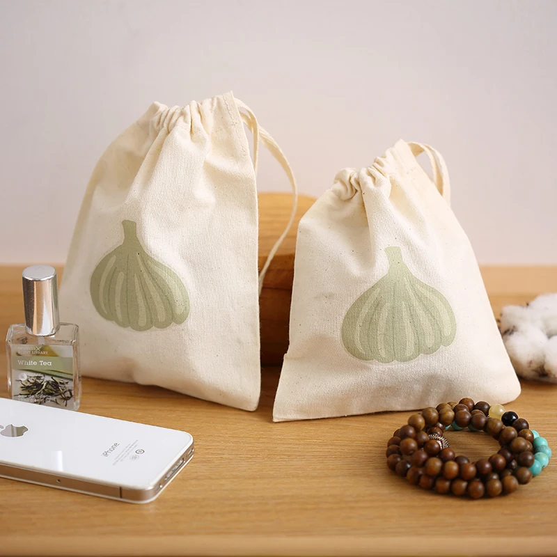 Customized High Quality Reusable Small Drawstring Cotton Muslin Bag